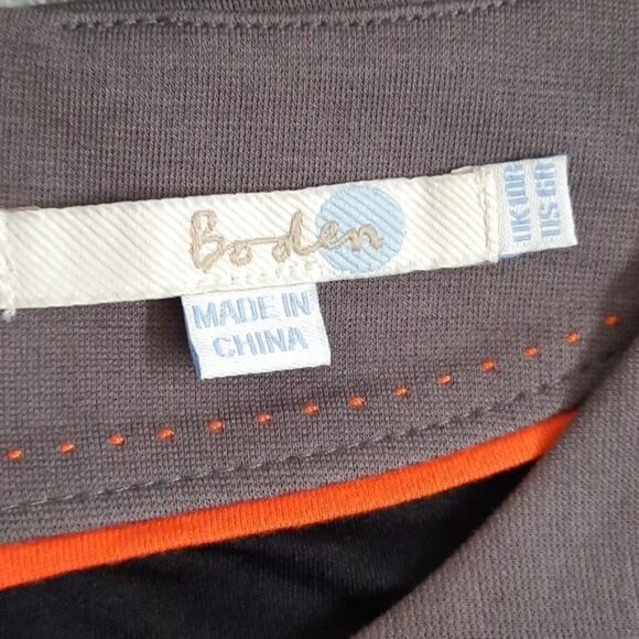 Boden Pall Mall Black and Grey Short Sleeve Sheath Dress Size 6 - Picture 3 of 5